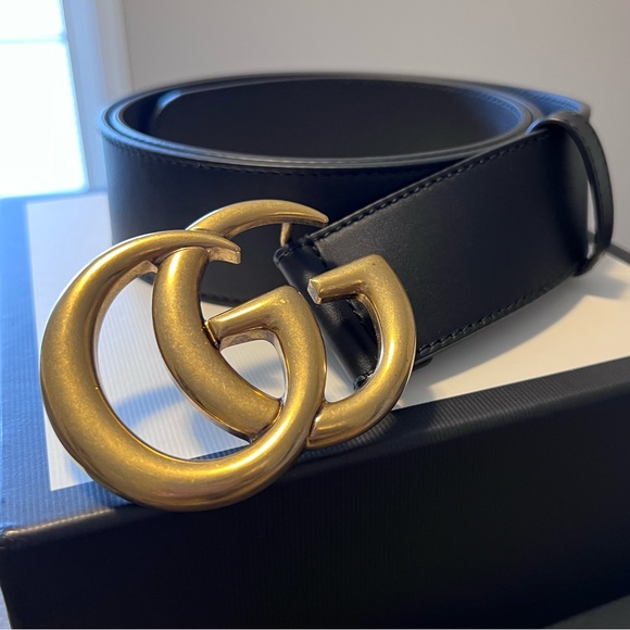 Gucci Accessories - Gucci black Marmont wide leather belt
